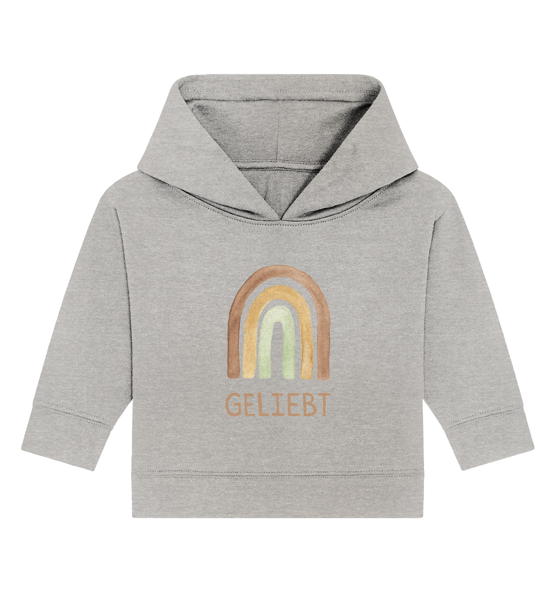Geliebt Regenbogen grün - Baby Organic Hoodie - wertvoll und geliebt