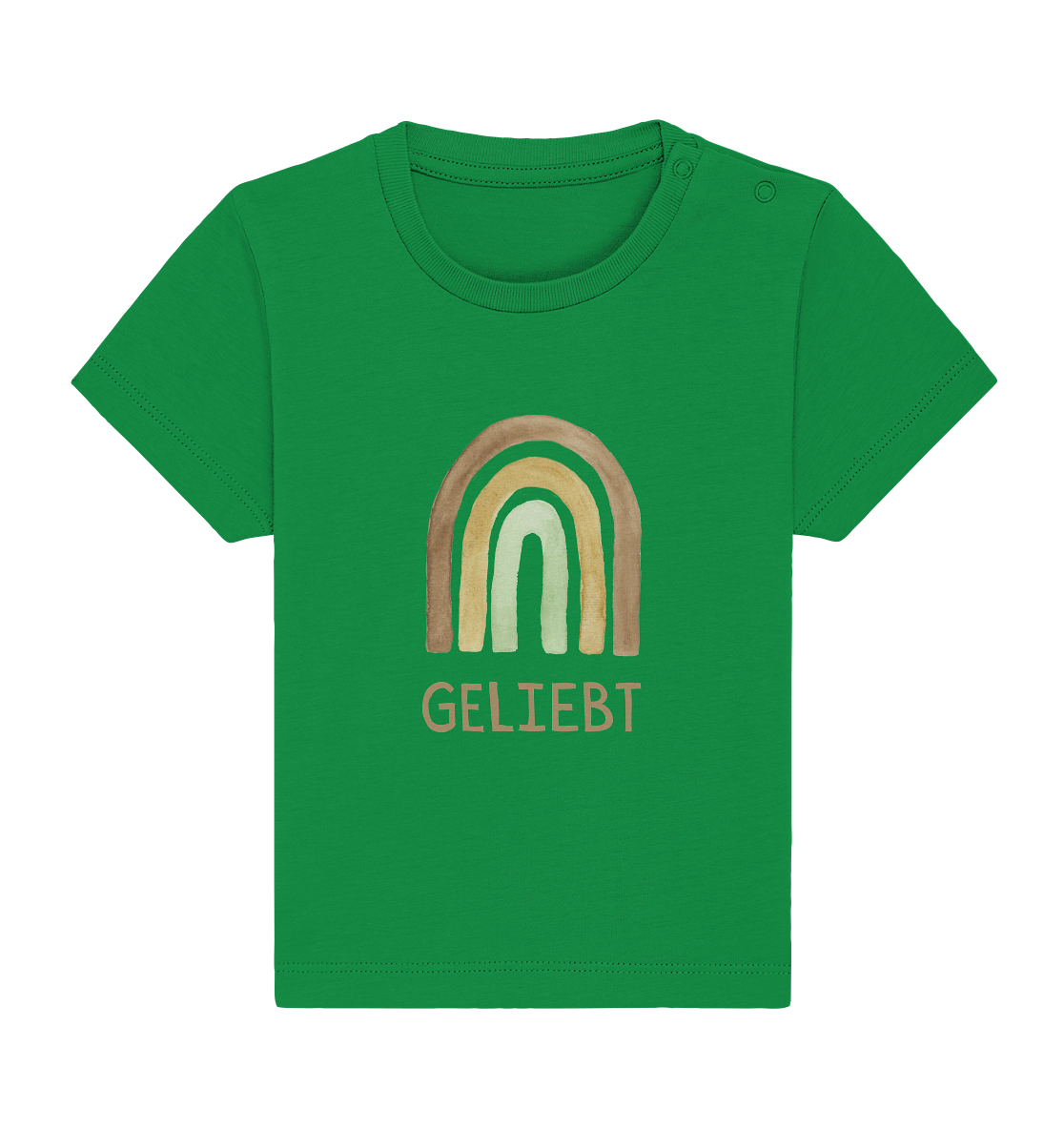 Geliebt Regenbogen grün - Baby Organic Shirt - wertvoll und geliebt