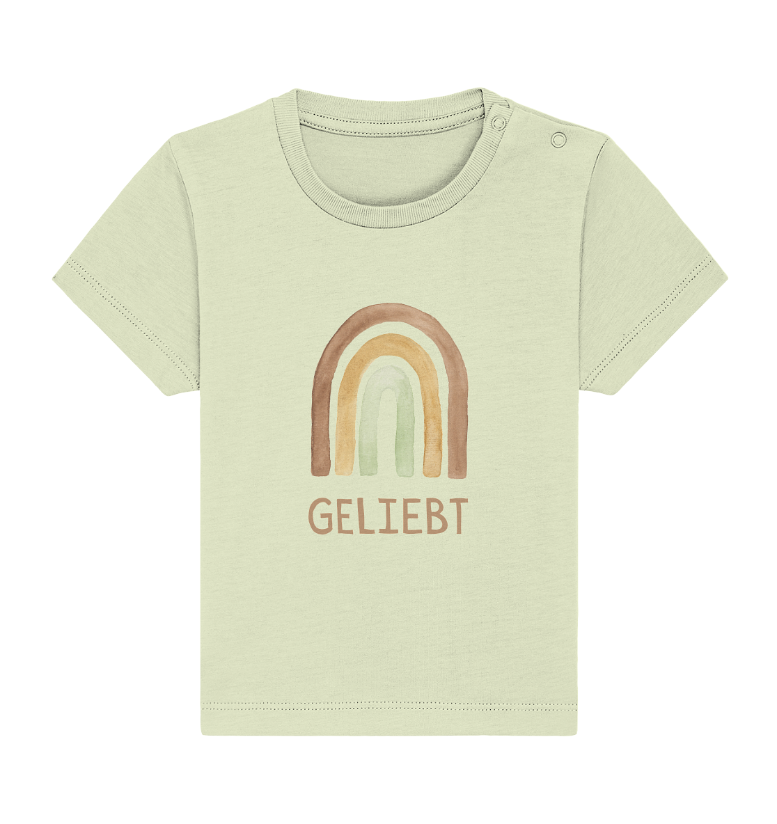Geliebt Regenbogen grün - Baby Organic Shirt - wertvoll und geliebt