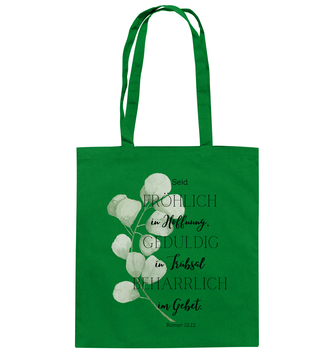 Römer 12,12 - Baumwolltasche - wertvoll und geliebt