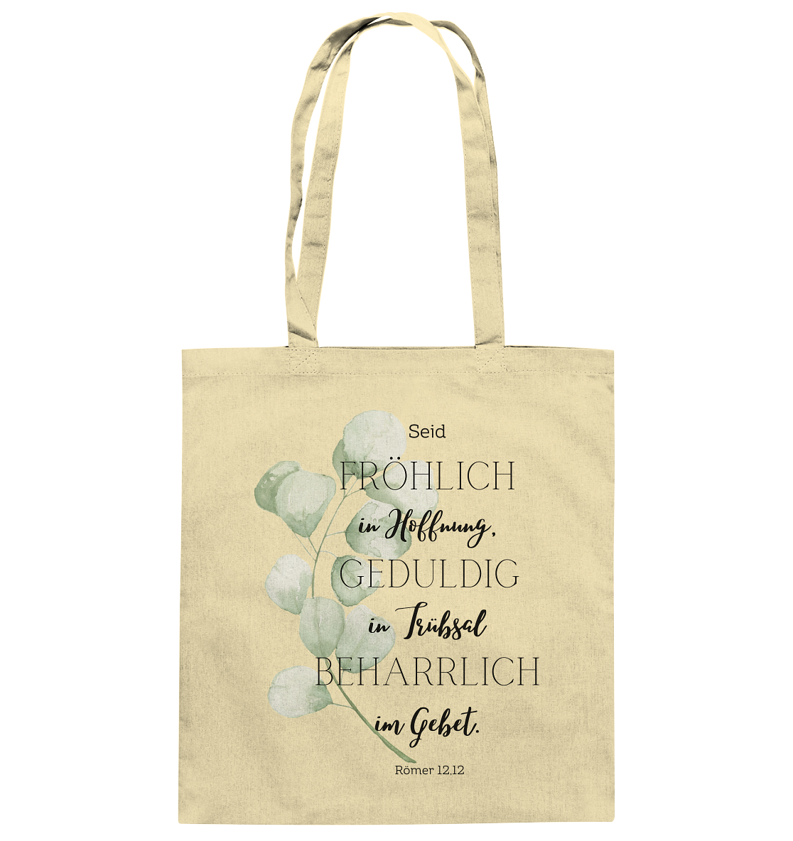 Römer 12,12 - Baumwolltasche - wertvoll und geliebt