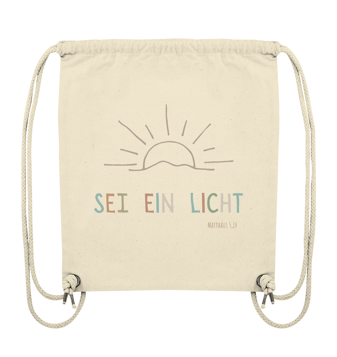 Sei ein Licht - Organic Gym-Bag - wertvoll und geliebt