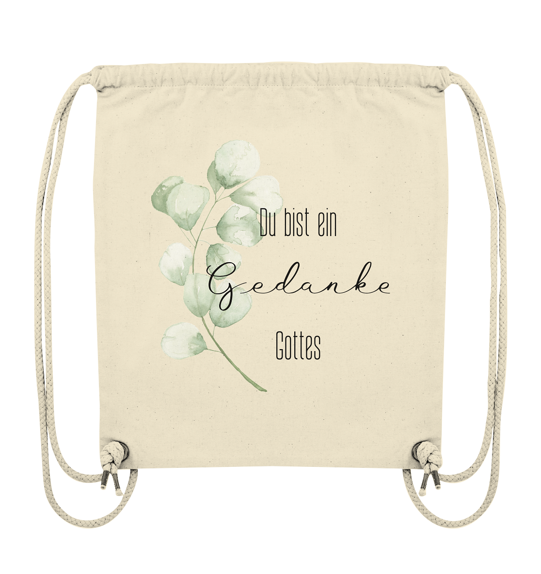 Du bist ein Gedanke Gottes - Organic Gym-Bag - wertvoll und geliebt