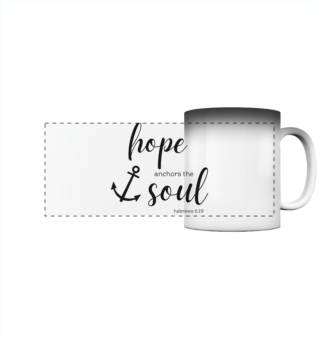 hope anchors the soul - Panorama Magic Mug - wertvoll und geliebt