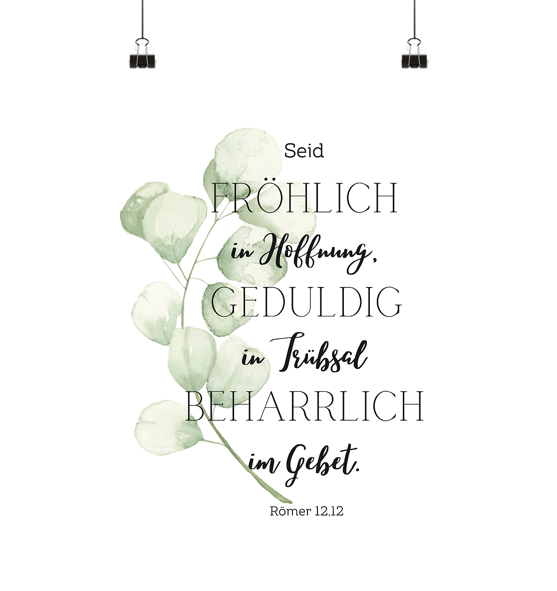 Fröhlich in Hoffnung - Poster Din A4 (hoch) - wertvoll und geliebt