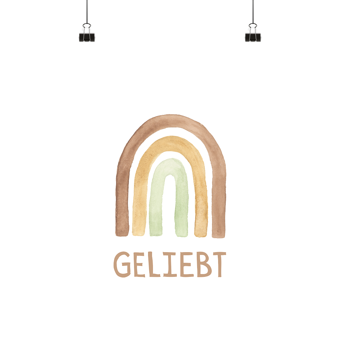 Geliebt Regenbogen grün - Poster Din A4 (hoch) - wertvoll und geliebt