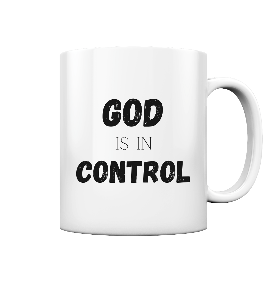 God is in control H - Tasse glossy - wertvoll und geliebt
