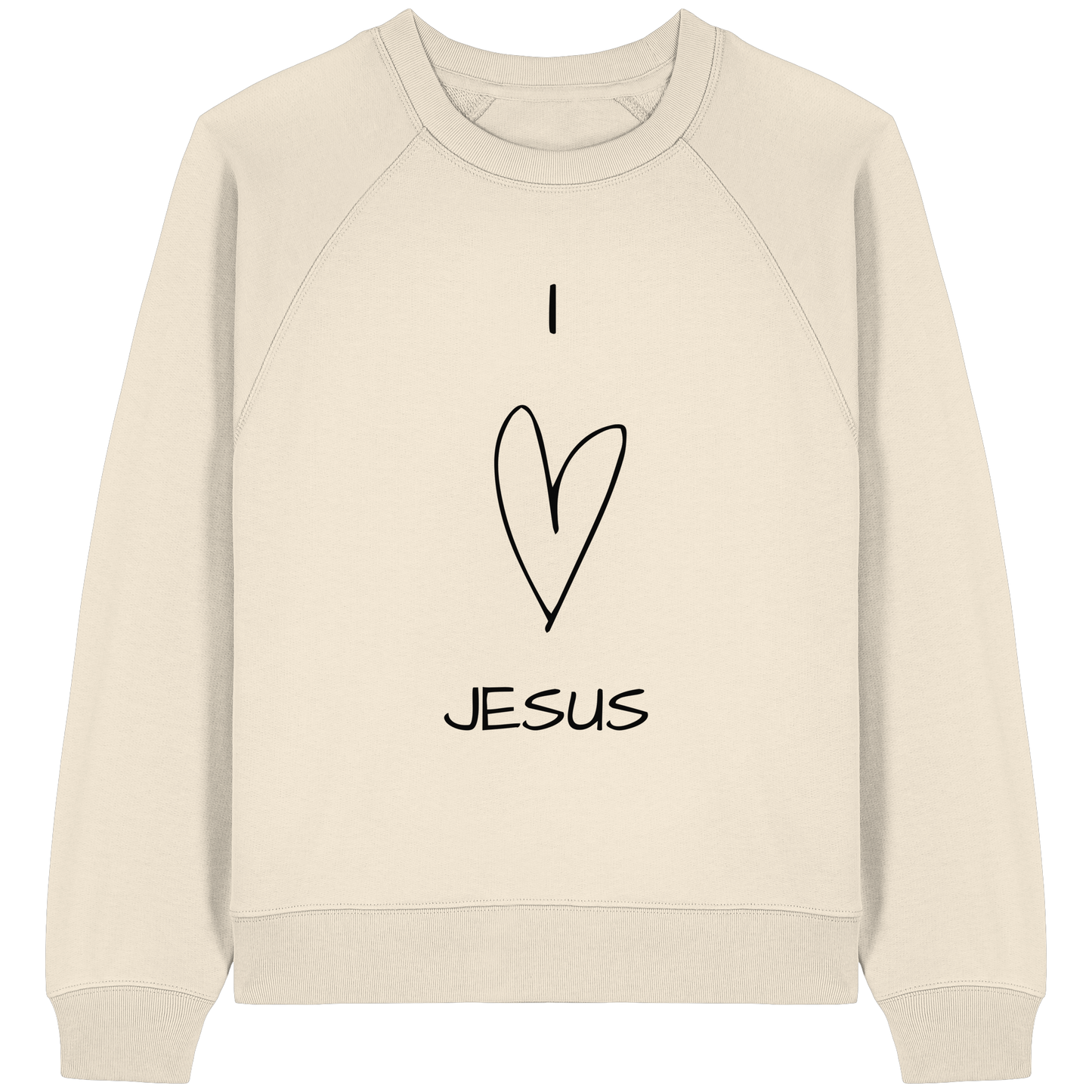 I love Jesus - Womens Organic Raglan Sweatshirt - wertvoll und geliebt