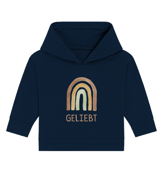 Geliebt Regenbogen grün - Baby Organic Hoodie - wertvoll und geliebt 