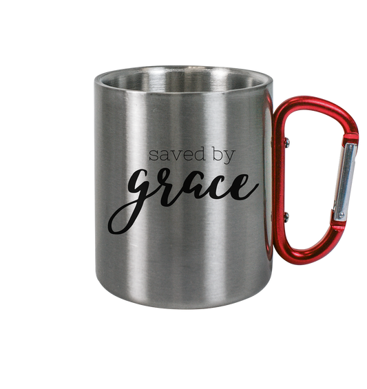 Saved by grace - Edelstahl Tasse - wertvoll und geliebt 