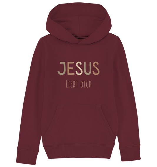 Jesus liebt dich Jungen - Kids Organic Hoodie - wertvoll und geliebt 