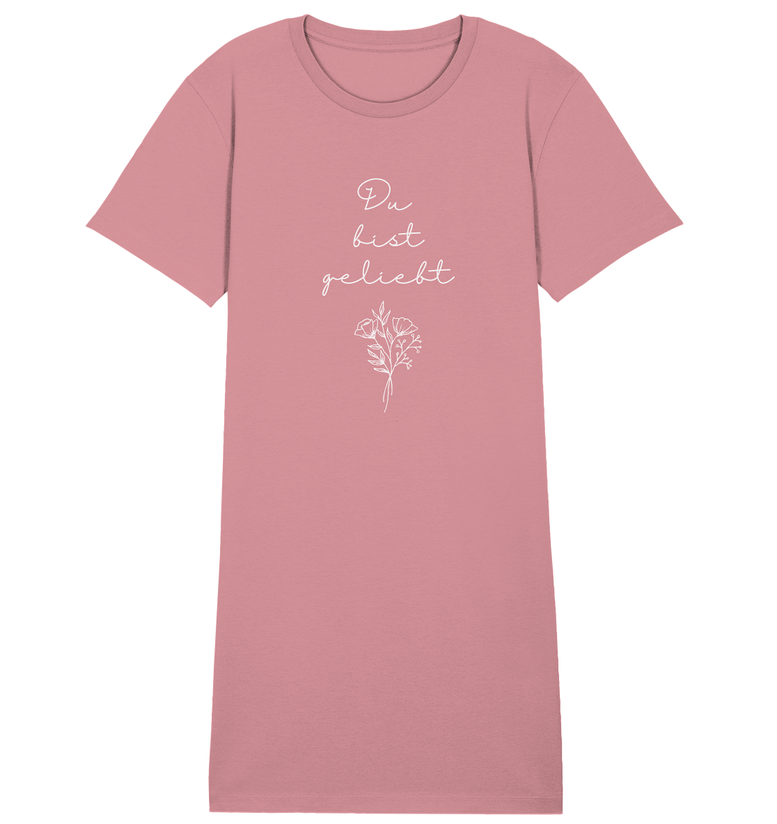 Du bist geliebt - Ladies Organic Shirt Dress - wertvoll und geliebt 