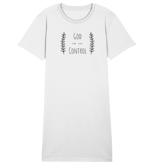 God is in control - Ladies Organic Shirt Dress - wertvoll und geliebt 