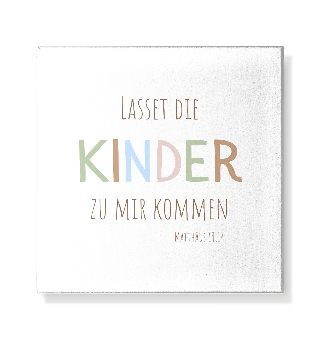 Lasset die Kinder zu mir kommen - Leinwand 20x20cm - wertvoll und geliebt 