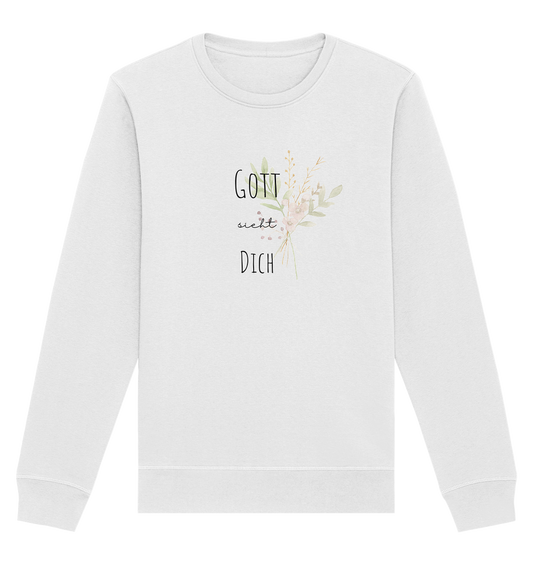 Gott sieht Dich - Organic Basic Unisex Sweatshirt - wertvoll und geliebt 