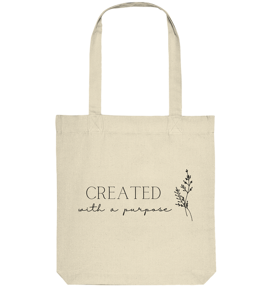 Created with a purpose D - Organic Tote-Bag - wertvoll und geliebt 