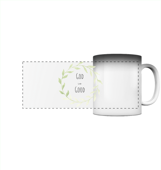 God is good - Panorama Magic Mug - wertvoll und geliebt 
