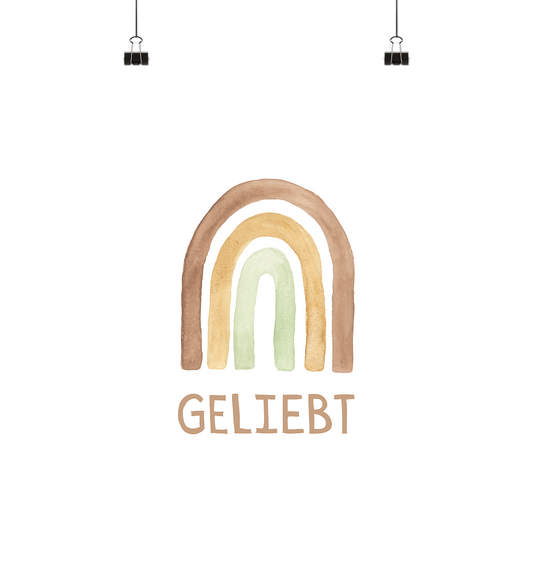 Geliebt Regenbogen grün - Poster Din A4 (hoch) - wertvoll und geliebt 