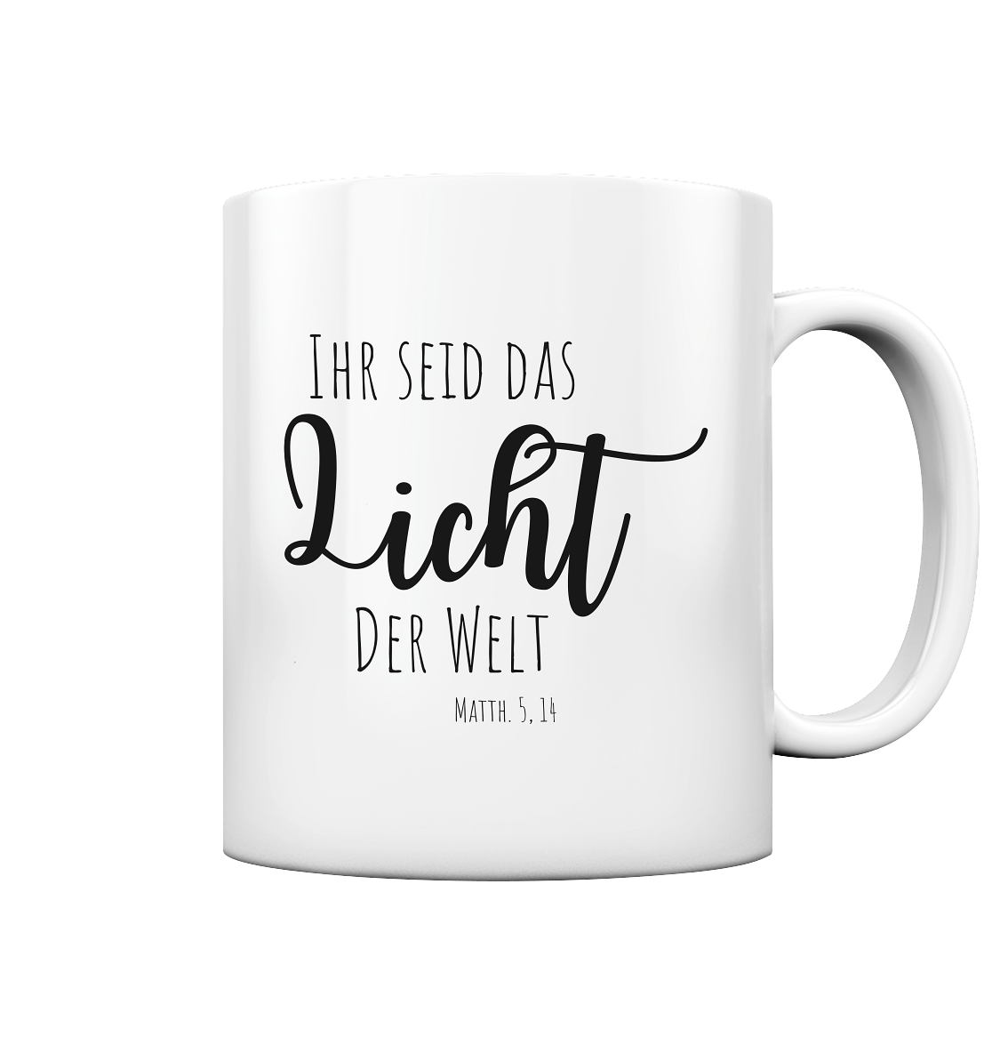 Ihr seid das Licht der Welt - Tasse glossy - wertvoll und geliebt 