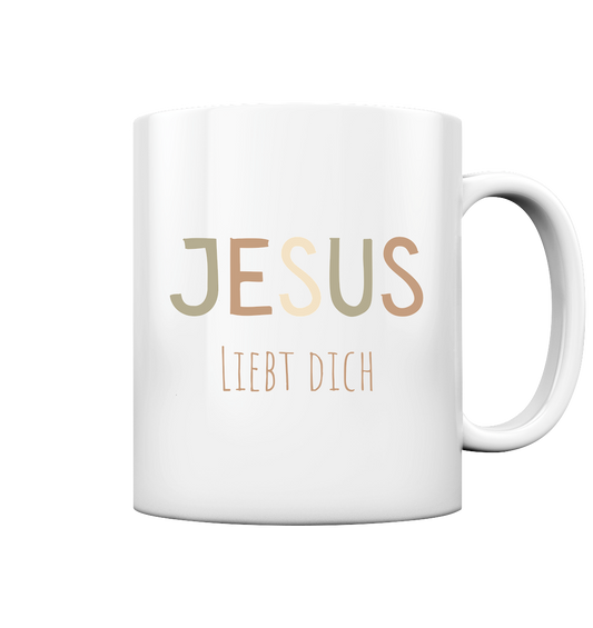Jesus liebt dich Jungen - Tasse glossy - wertvoll und geliebt 