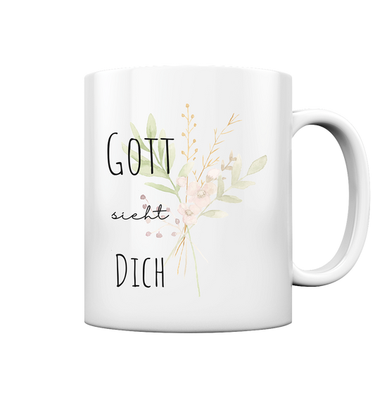 Gott sieht Dich - Tasse glossy - wertvoll und geliebt 